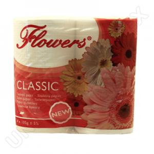028a Toaletní papír Flowers classic, 1 vstrvý recykl