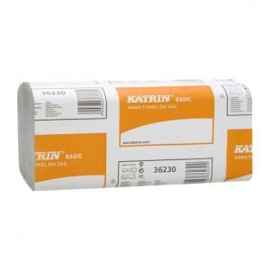 Papírový ručník KATRIN Basic skládaný přírodní bílá 1vr 5000ks/krt